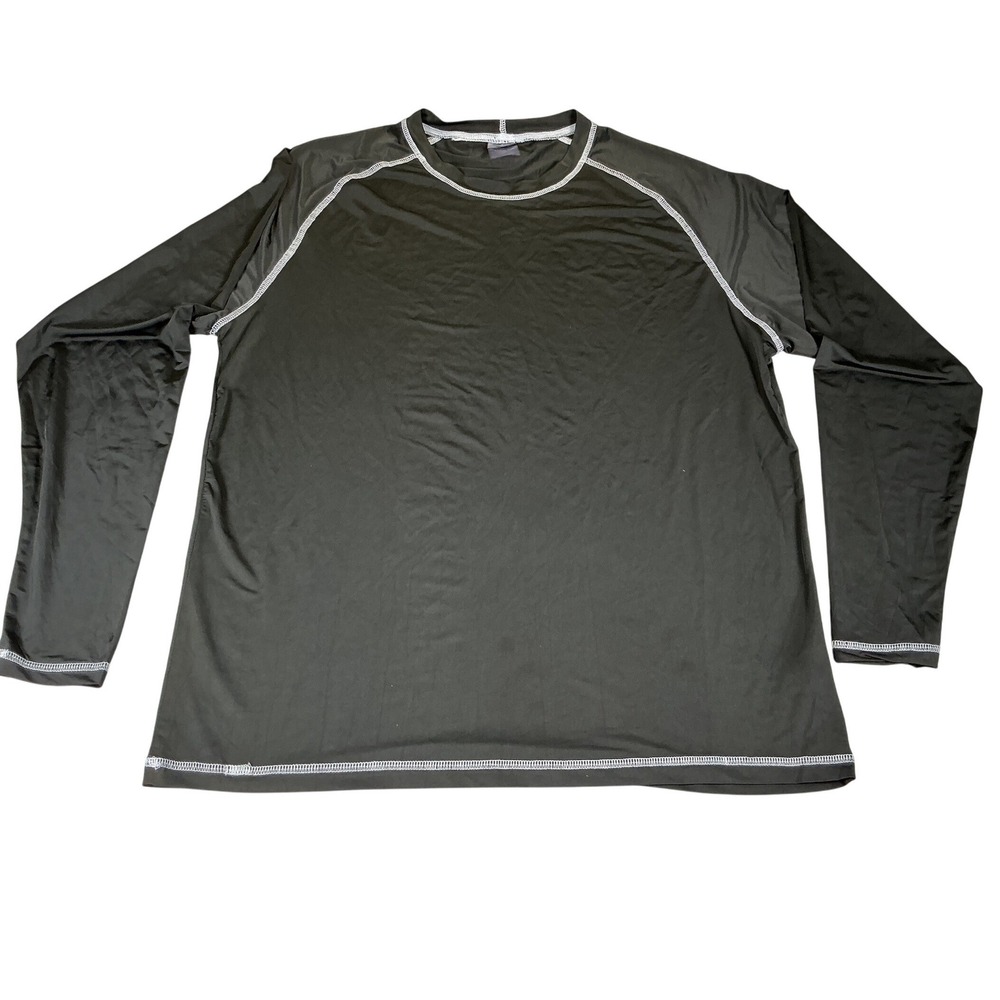 Uzzi Active Wear Mens XL Black Rash Guard UPF 50+ Swim‎ Surf Fishing Shirt NWT